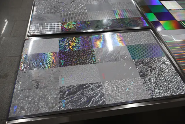 Holographic and UV pattern samples