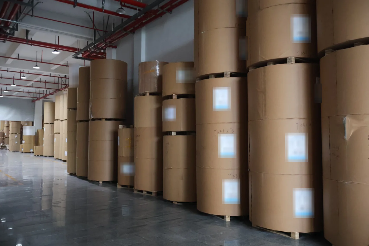 Paper rolls in the Tianqi warehouse